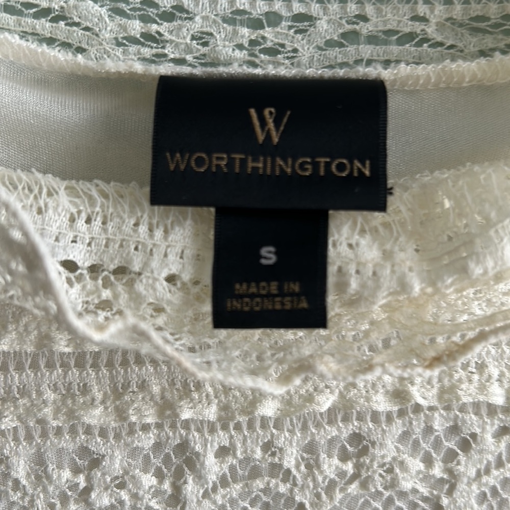 Worthington Lace Turtleneck Top Small - Picture 2 of 4